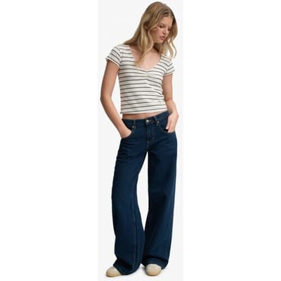 Superdry Mid Rise Baggy Spijkerbroek Blauw 26 / 30 Vrouw