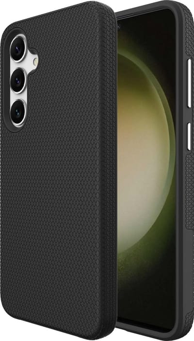 Casemania Hoesje Geschikt voor Samsung Galaxy S25 / S24 - Zwart - Anti Slip Matte Armor Back Cover