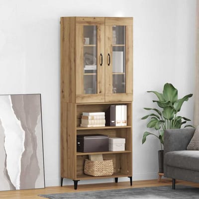 vidaXL Highboard Artisan Eiken 69,5 x 34 x 180 cm Bewerkt hout