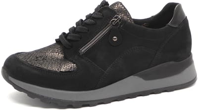 Dames Veterschoenen Waldlaufer Hiroko Soft H64007 Zwart - Maat 4½