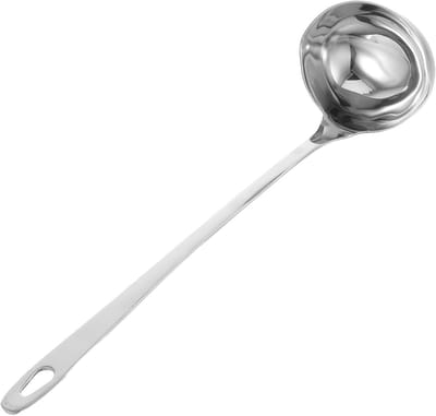 Lange lepel met tuit voor koken, scheppen en serveren - RVS kooklepel en soeplepel 201