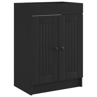 vidaXL - Badkamer - onder - Wastafel - Kast - Zwart - 56 - x - 37,5 - x - 81 - cm