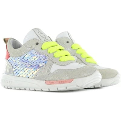 Shoesme Run Flex Meisjes Sneakers - 24 - Zilver Wit