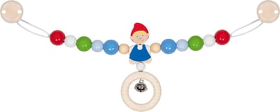 Goki Baby Kinderwagenspanner: JONGEN L40cm, met clips, hout, in vensterdoos
