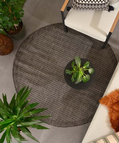 Buitenkleed rond - Coastal zwart 120