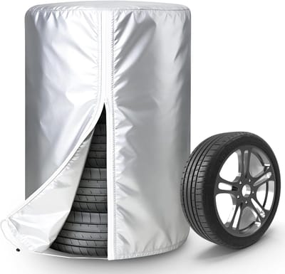 Autoband Beschermhoes - Banden Opslag - Winter Klaar Maken - Waterdicht Oxford Materiaal - 80 x 117 cm - Zilver