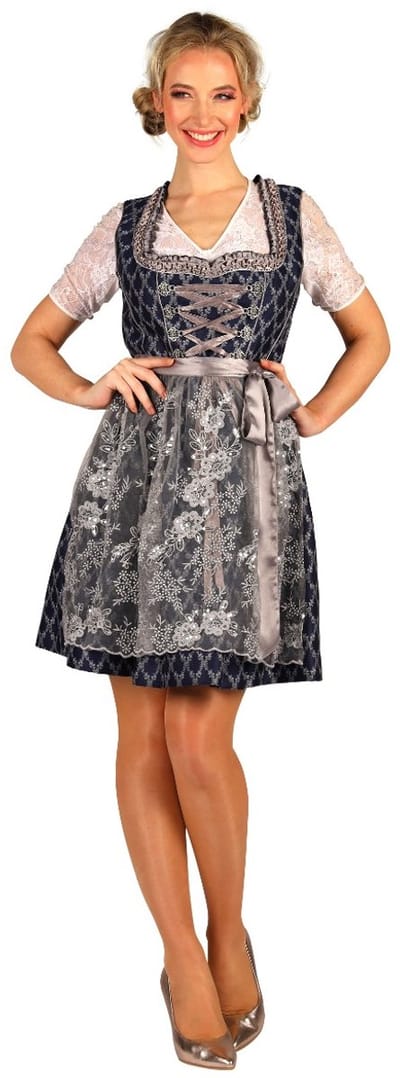 Dirndl Viktoria Volwassenen Vrouwen Blauw Oktoberfest Maat 36 Thetru