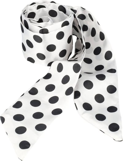 Haarsoires Haarband Haarsjaaltje 180cm - Stippen Patroon - Zwart Wit - Haarlint - Haaraccessoire Sjaaltje - Perfect om te Wikkelen of te Knopen