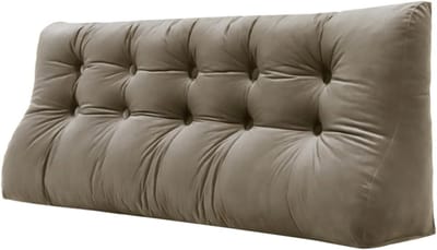 Lang Rugkussen - Wigkussen Leeskussen - Bed Hoofdeinde - Wasbare Fluweel Hoes - 160cm Lengte - Lichtbruin