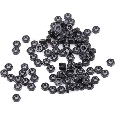 100 pièces Din934 M2 M5 Acier au Carbone Plaqué Zinc Noir Filetage Métrique Écrous Hexagonaux Type 1
