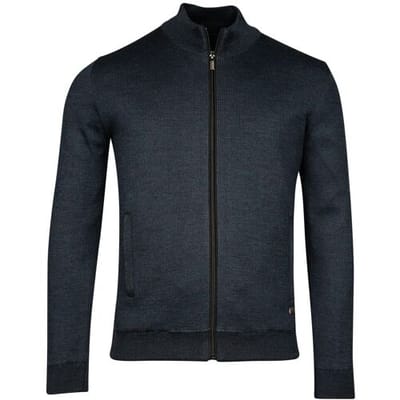 Baileys Vest Cardigan Zip Lined Allover 2 Color Knit Dark Blue / male