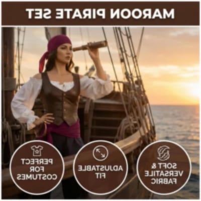 Piratenhoofddoek en riem set - Rode hoofddoek voor volwassenen - Perfect voor piratenkostuums, themafeesten en verkleedpartijen