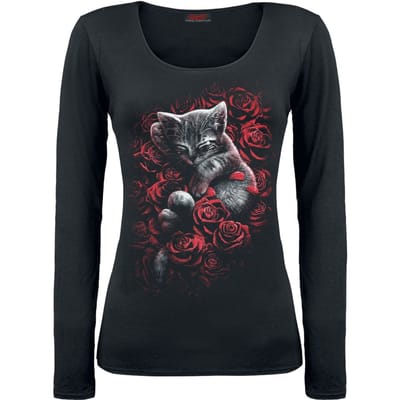 Spiral - Gothic Shirt met lange mouwen - Bed of Roses - S tot XXL - voor Vrouwen - zwart