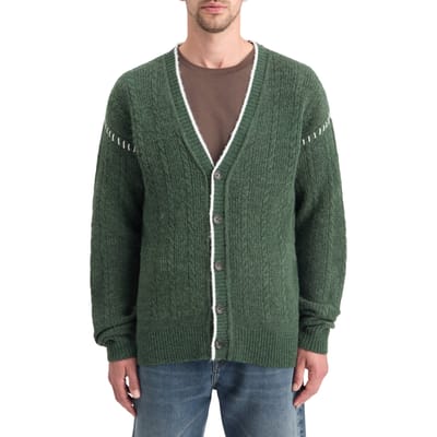 Scotch & Soda Alpaca Dropped Shoulder Cardigan Pine Green Taglia: L | Cardigan Outlet | Uomo | Ciano