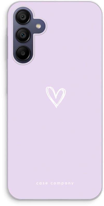 Case Company® - Hoesje geschikt voor Samsung Galaxy A15 hoesje - Klein hartje paars - Soft Cover Telefoonhoesje - Bescherming aan alle Kanten en Schermrand