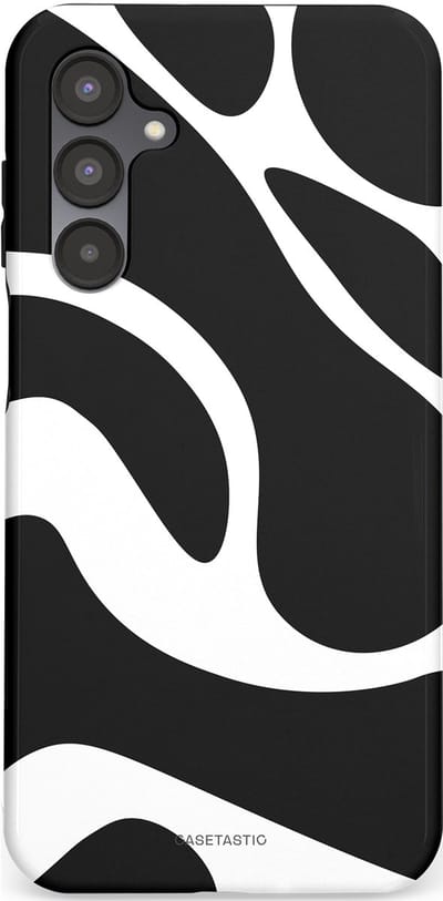 Casetastic Hoesje Geschikt voor Samsung A16 - Stijlvolle Beschermende Duo-layer Case - Zwart Wit Golven