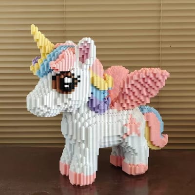 Animal 3D Licorne Lourd Micro Diamant Bloc de Construction Brique Petite Particule Jouets Cadeaux d'Anniversaire pour Enfants Ornement de Maison