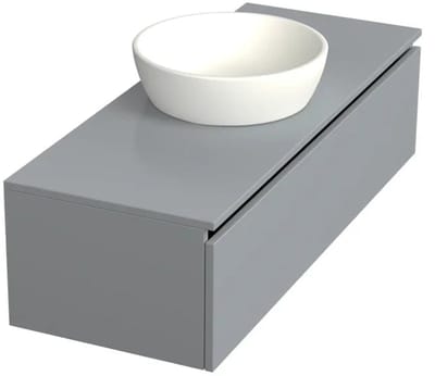 Dutchline Badmeubel Onderkast – Mat Grijs – 120x46cm – 1 Lade – 1 Uitsparing