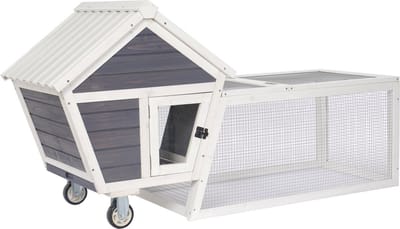 Adori Konijnenhok Bux - Dierenverblijf - 158x60x81.5 cm Grijs Wit