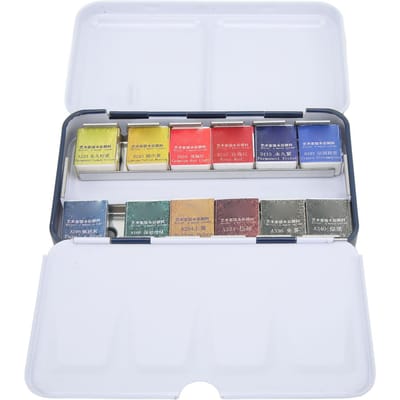 12 Stuks Waterverf Levendige Kleuren Hoge Transparantie Lichtbestendigheid Sneldrogend Waterverf gray