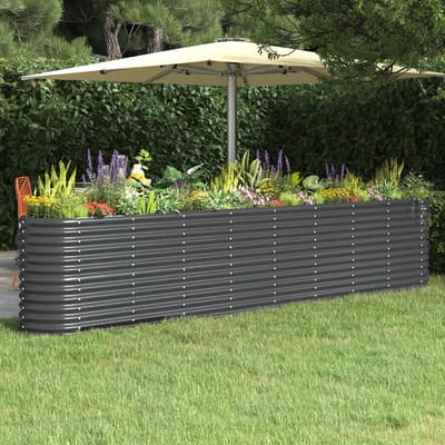 vidaXL - Plantenbak - 332x40x68 - cm - gegalvaniseerd - staal - antracietkleurig