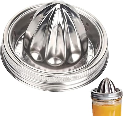 Citruspers deksel - Handige juicer - Citroensap maken - Roestvrij staal - 8.6x6.5 cm - Zilverkleurig