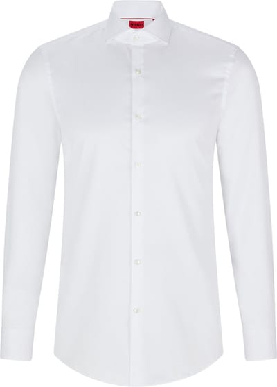 HUGO Kason slim fit overhemd - twill - wit - Strijkvriendelijk - Boordmaat: 40 (EU maat: M)
