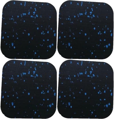 Loopbandmat Set - Apparaatmatten Vloerbescherming - Fitness Apparaten - Geluidsdempend Rubber - 4 Stuks - Zwart