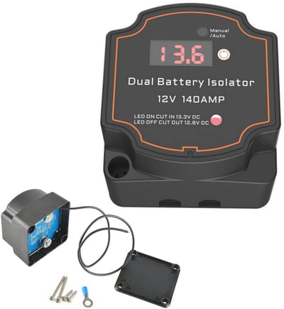 Slimme 12V 140A Accu Isolator met Digitaal Display - Handmatig/Automatisch VSR Relais voor UTV, Boot en Camper
