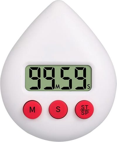 Kookwekker digitaal - Keuken timer - Douchewekker - Doucheklok - Met zuignap en magneet - Instelbaar - wit