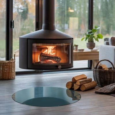 Coloray Vloerplaat Houtkachel - Plaat voor Onder Kachel - 70 cm x 70 cm - Kachel Vloerplaat - Turkoois Vloerplaat Kachel - Onderplaat Voor Houtkachel - Vloerplaat Openhaard - Houtkachel Accessoires - Verwarmingsaccessoires