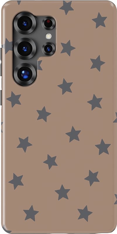 DripCase Hoesje Samsung Galaxy S25 Ultra | Sterren Design | Magnetisch Opladen | 2-in-1 Ontwerp | Stars Backcover Mocha Stars