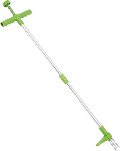 Onkruidsteker Tool - Wortelverwijderaar - Tuinonderhoud - Diep Reikende Klauwen - 1 Meter - Zilver