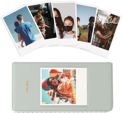 64 Pocket Photo Album voor Fujifilm Instax Wide en Polaroid Camera's, Fotoboek met 16 Pagina's voor 64 Foto's, Ideaal voor Camera Film Opslag en Herinneringen in Groen