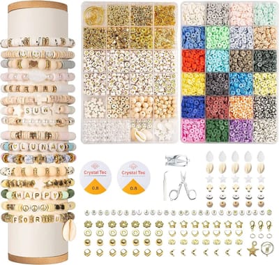 Sieraden Maken Set – Hobby kralen set - 8000+ Kralen, 24 Kleuren | Luxe DIY Armband & Oorbellen Kit voor Dames & Kinderen | Inclusief Goudkleurige Bedels, Letterkralen & Elastisch Draad