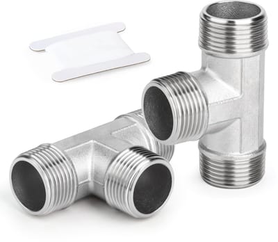 Dailygoods- T stuk 1/2" BSP - 3 Weg - Roestvrij Staal 304 - Hoge Werkdruk - Temperatuurweerstand - Precisiegefreesd - Pijpverbinder