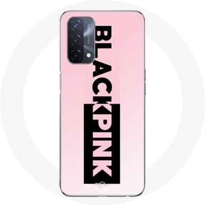 Oppo A93 5G hoesje Zwartroze roze en zwart logo