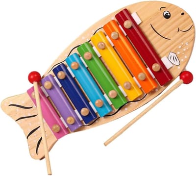 Klokkenspel Xylofoon - Percussie Instrument - Muziek Leren - 8 Kleurrijke Toetsen - 32cm x 14cm - Multicolor
