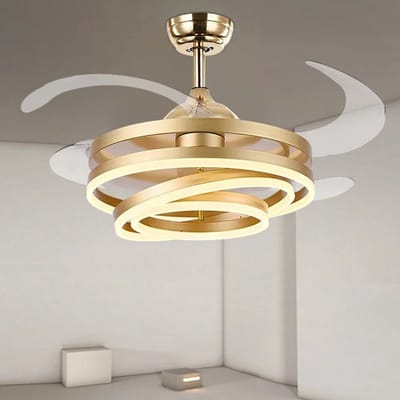 Livano Plafondventilator - Met Verlichting - Plafond Ventilator - Met Lamp - Plafonniere Met Ventilator - Met Licht - Goud - 106cm
