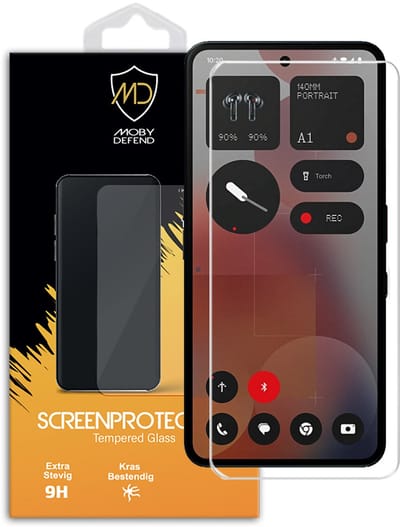 MobyDefend Screenprotector - Geschikt voor Nothing Phone (3a) Pro - Case-Friendly Screensaver - Gehard Glas