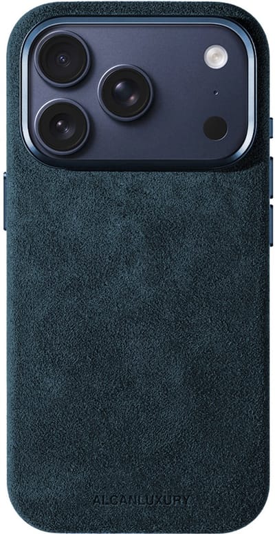 Alcanluxury Alcantara telefoonhoesje geschikt voor Apple iPhone 17 Pro - Navy Blue