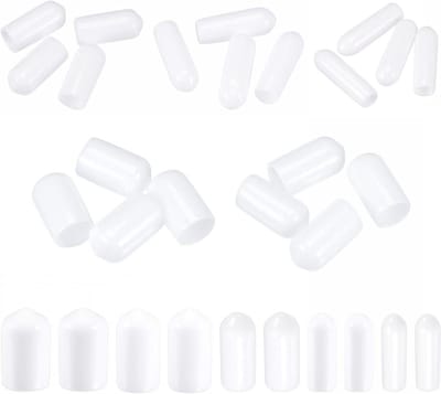 Rubberen Eindkappen - Beschermdoppen Schroeven - Vloeren Beschermen - Zacht Flexibel PVC - 100 stuks - Wit
