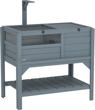 PawHut-Schildpaddenhuis-84x51x103cm-Sparrenhout-Grijs