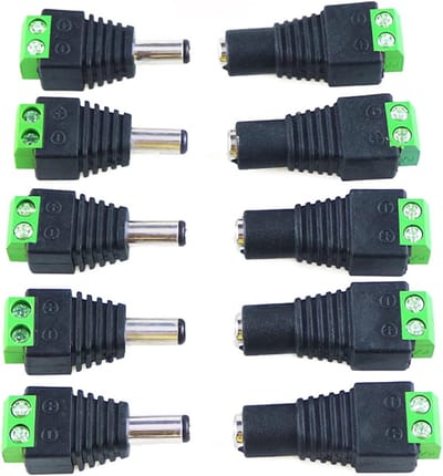 10 stuks 5,5 mm x 2,1 mm DC-stekker voor CCTV-camera en LED-strip licht adapter