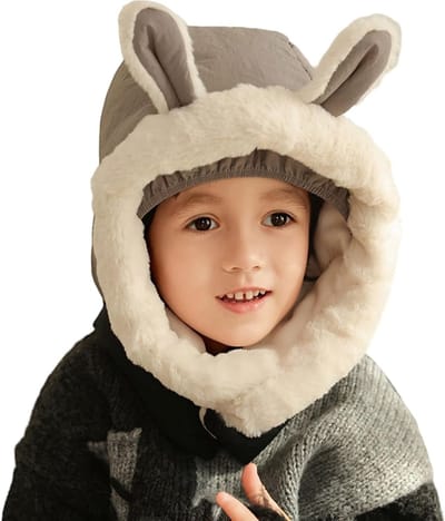 Thermische Fleece Balaclava voor Kinderen, 2-in-1 Ski Masker, Multifunctionele Winddichte Hoed met Nekbedekking voor Jongens en Meisjes, Perfect voor Koude Weer