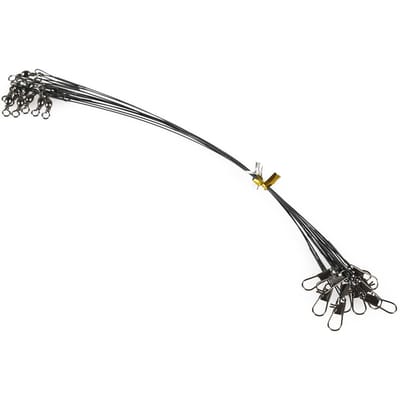 Leader en acier pêche 20 pièces Leaders de fil pêche robuste leaders de pêche haute résistance avec 18cm noir