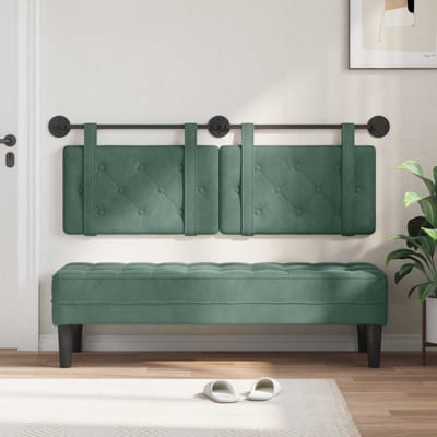 vidaXL - Hangend - hoofdbord - Zeegroen - Fluweel