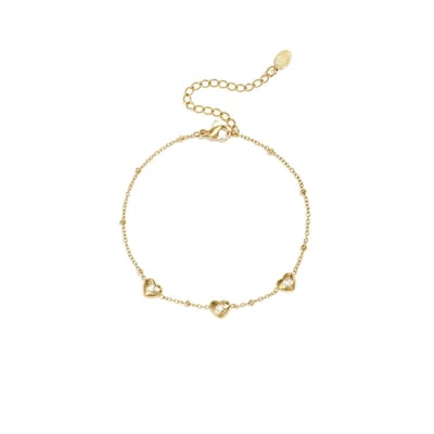 Heart Glow Armband | RVS (Verkleurt niet) | Goudkleurig | Hartjes Armband | Leukste Armbanden
