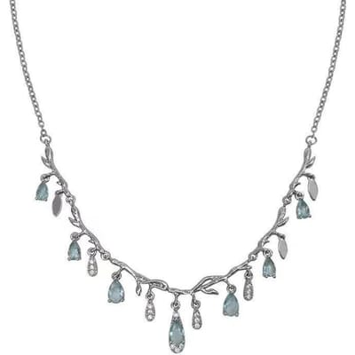 Micro-ensemble collier goutte d'eau bleue en zircone pour femmes, Design de luxe léger, Niche brillante, ras du cou, bijoux de fête gray