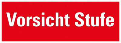 Pickup kunststoff Schild 33x12 cm SK VORSICHT STUFE